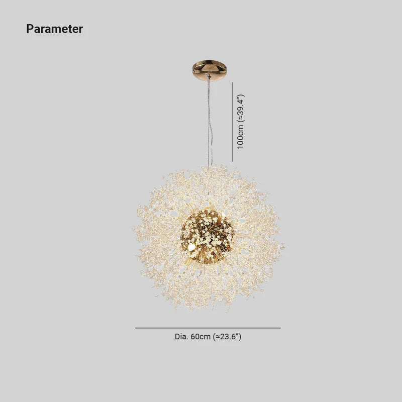 Arisha Lámpara Colgante Moderna Luja Cristal/Metal Ora/Croma