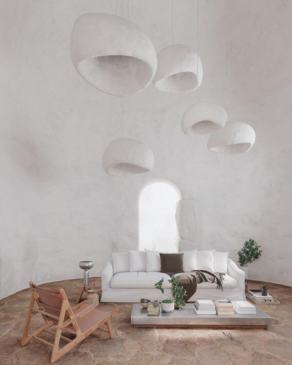 Lámpara de araña Wabi-Sabi Pebble Cluster Forma orgánica minimalista artística