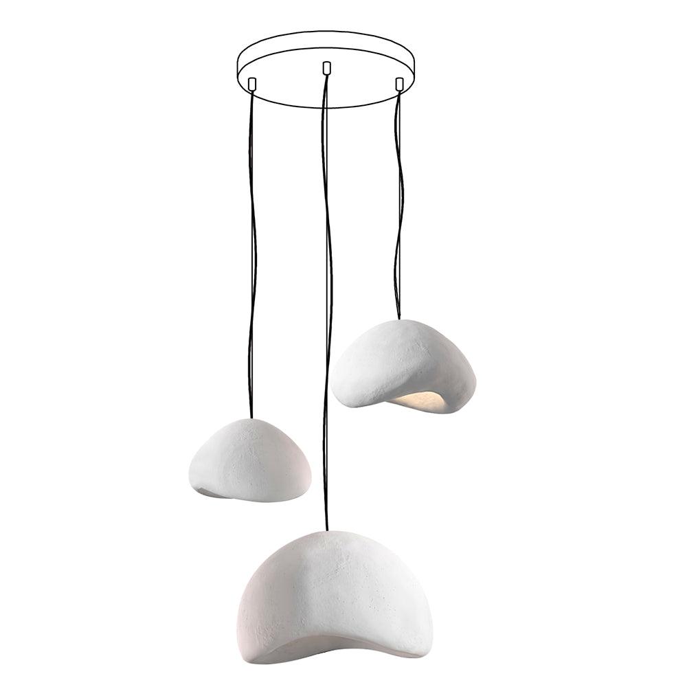 Lámpara de araña Wabi-Sabi Pebble Cluster Forma orgánica minimalista artística