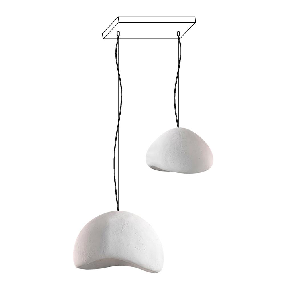 Lámpara de araña Wabi-Sabi Pebble Cluster Forma orgánica minimalista artística