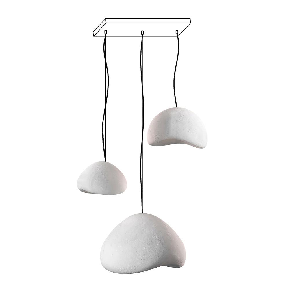 Lámpara de araña Wabi-Sabi Pebble Cluster Forma orgánica minimalista artística
