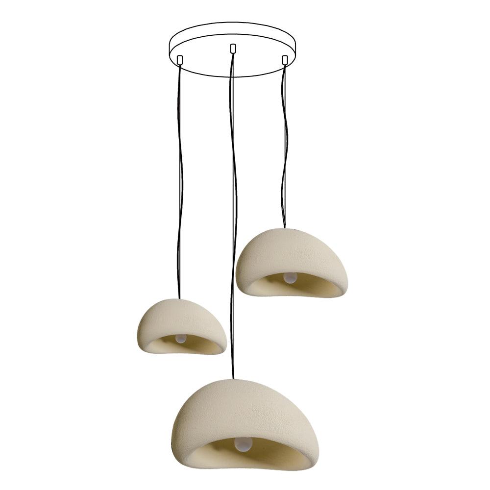 Lámpara de araña Wabi-Sabi Pebble Cluster Forma orgánica minimalista artística
