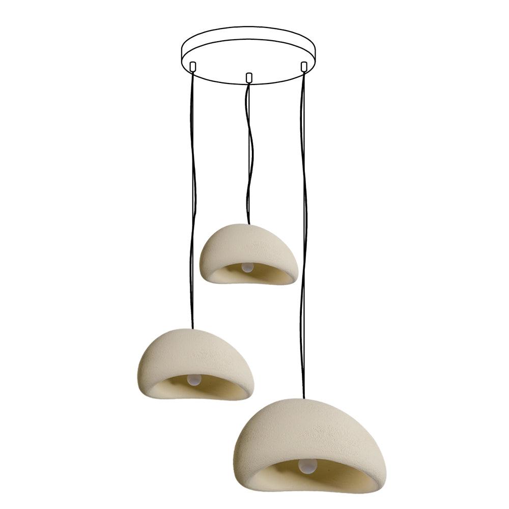 Lámpara de araña Wabi-Sabi Pebble Cluster Forma orgánica minimalista artística