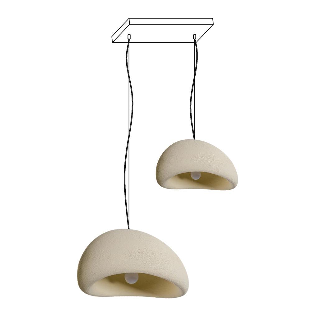 Lámpara de araña Wabi-Sabi Pebble Cluster Forma orgánica minimalista artística