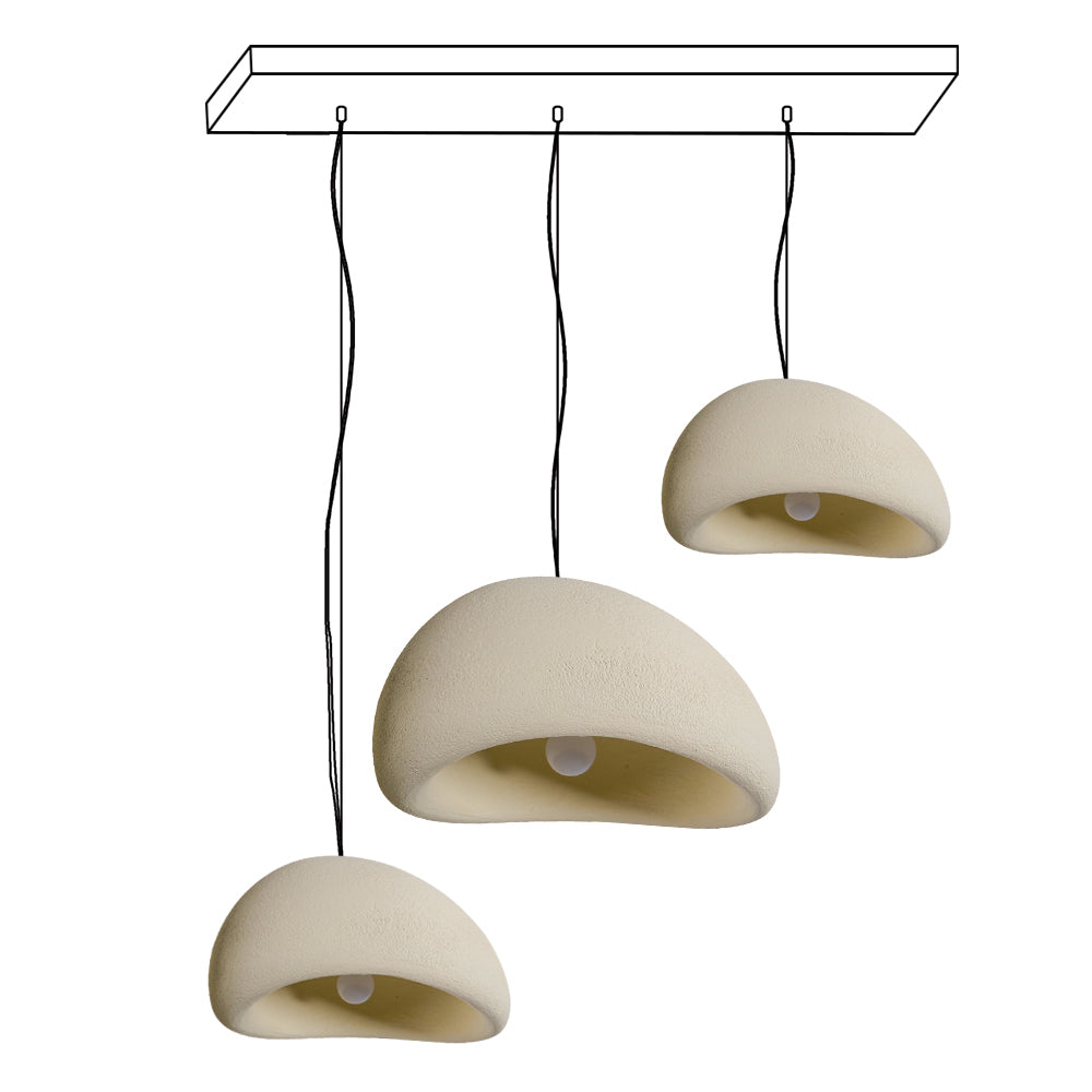 Lámpara de araña Wabi-Sabi Pebble Cluster Forma orgánica minimalista artística
