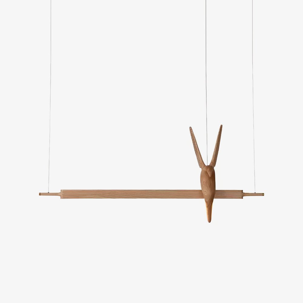 Varinisra lámpara colgante escultórica de madera roble