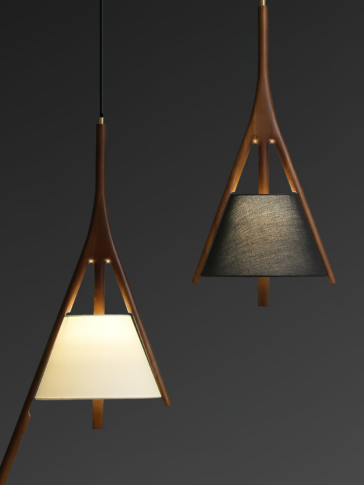 Zovenarae lámpara colgante triangular de madera
