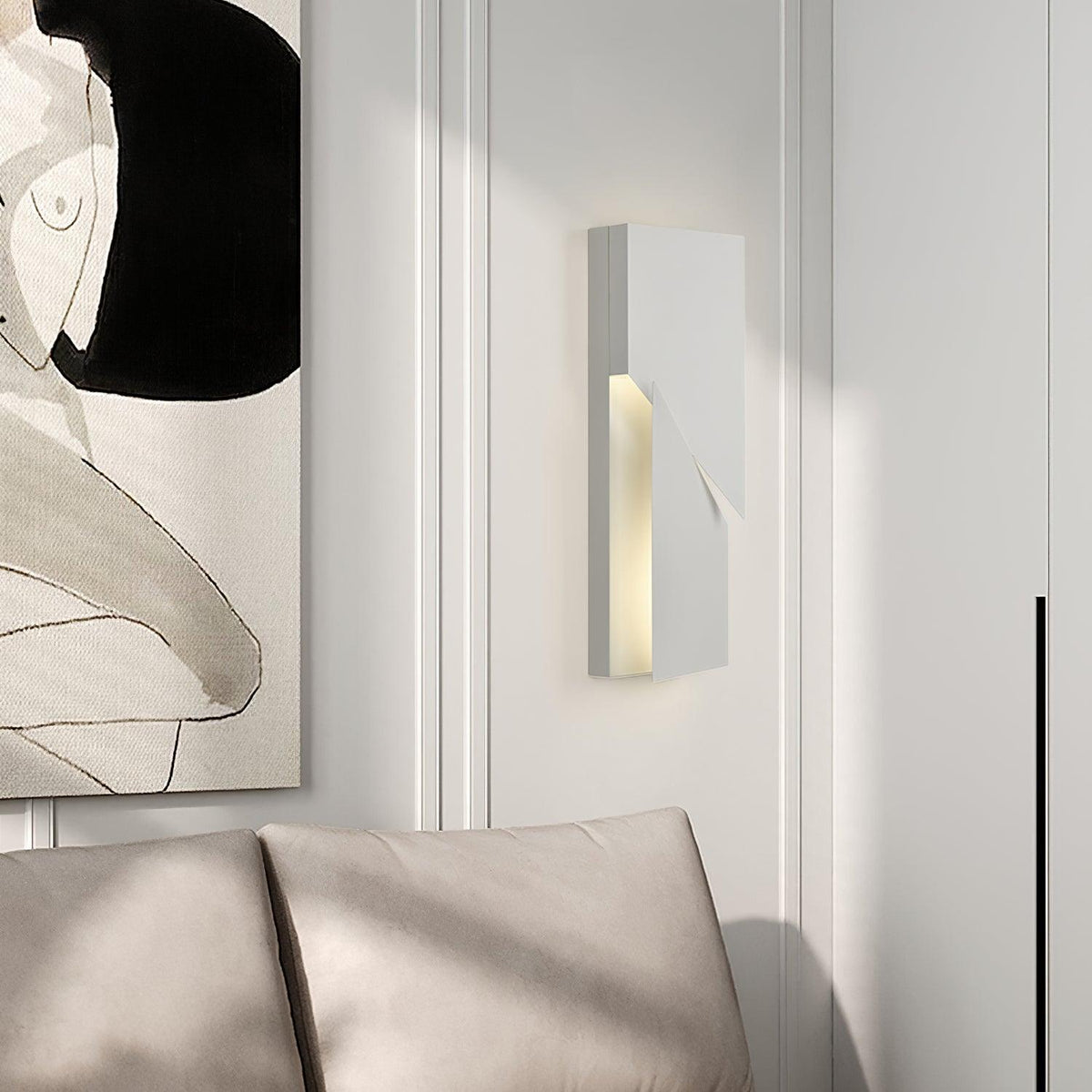 Aplique de pared 3D Paneles geométricos capa luz arte atenuación remota moderno