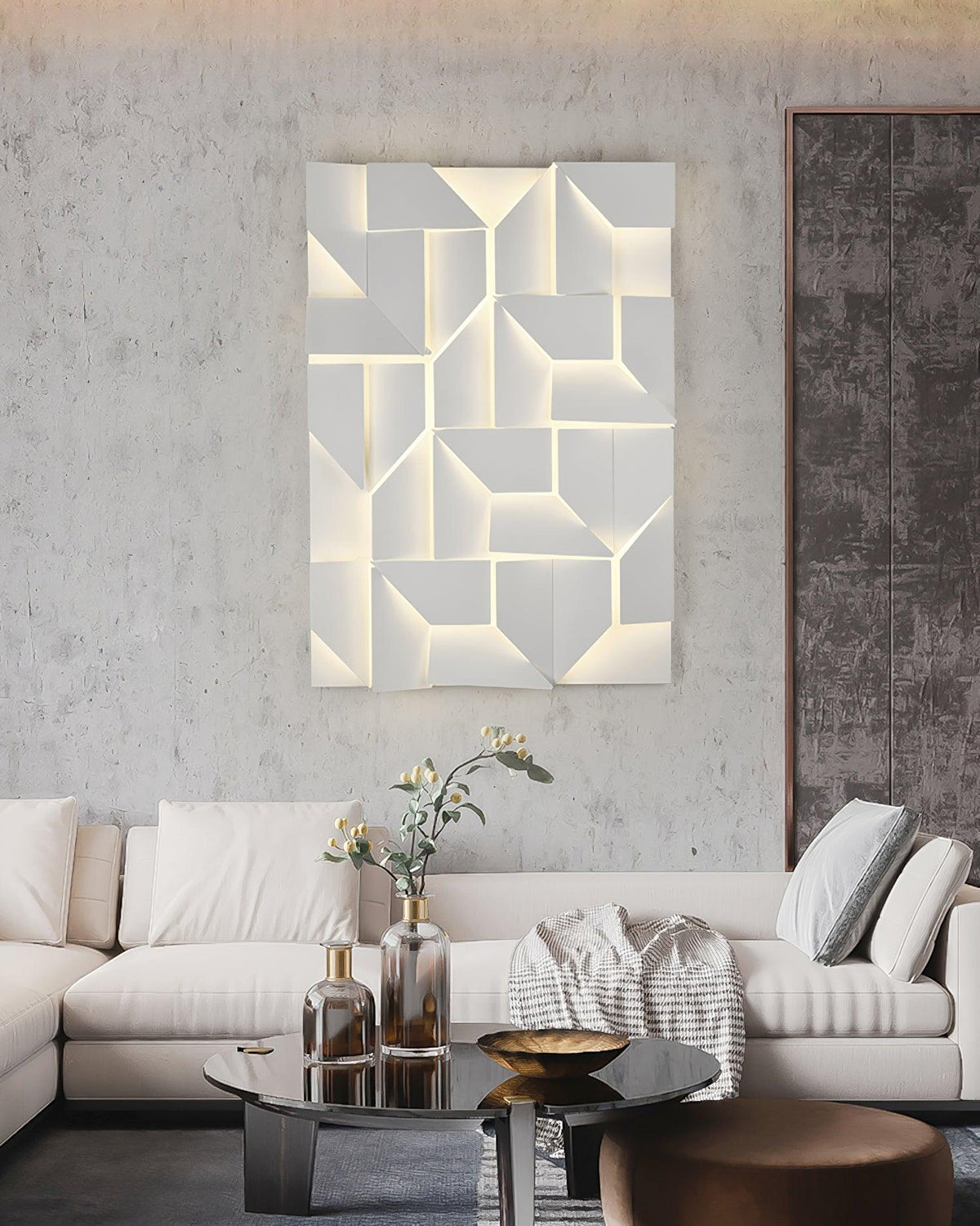 Aplique de pared 3D Paneles geométricos capa luz arte atenuación remota moderno