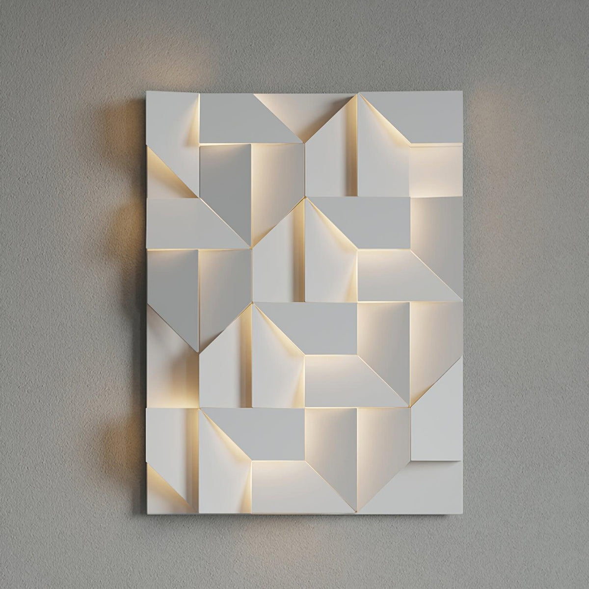 Aplique de pared 3D Paneles geométricos capa luz arte atenuación remota moderno