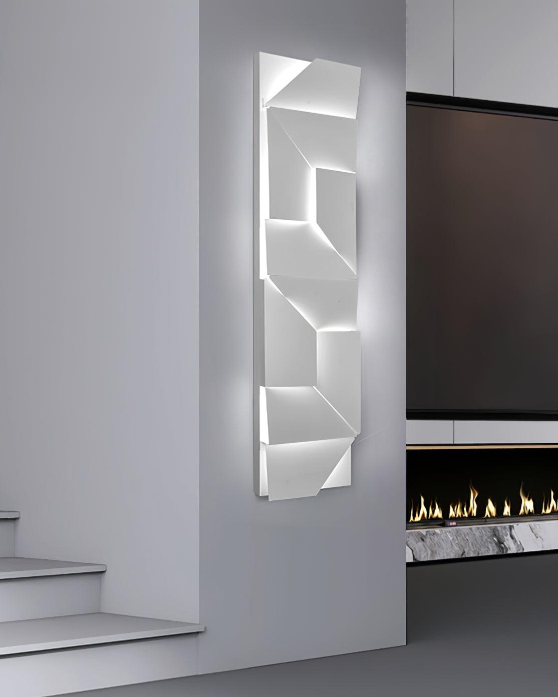 Aplique de pared 3D Paneles geométricos capa luz arte atenuación remota moderno