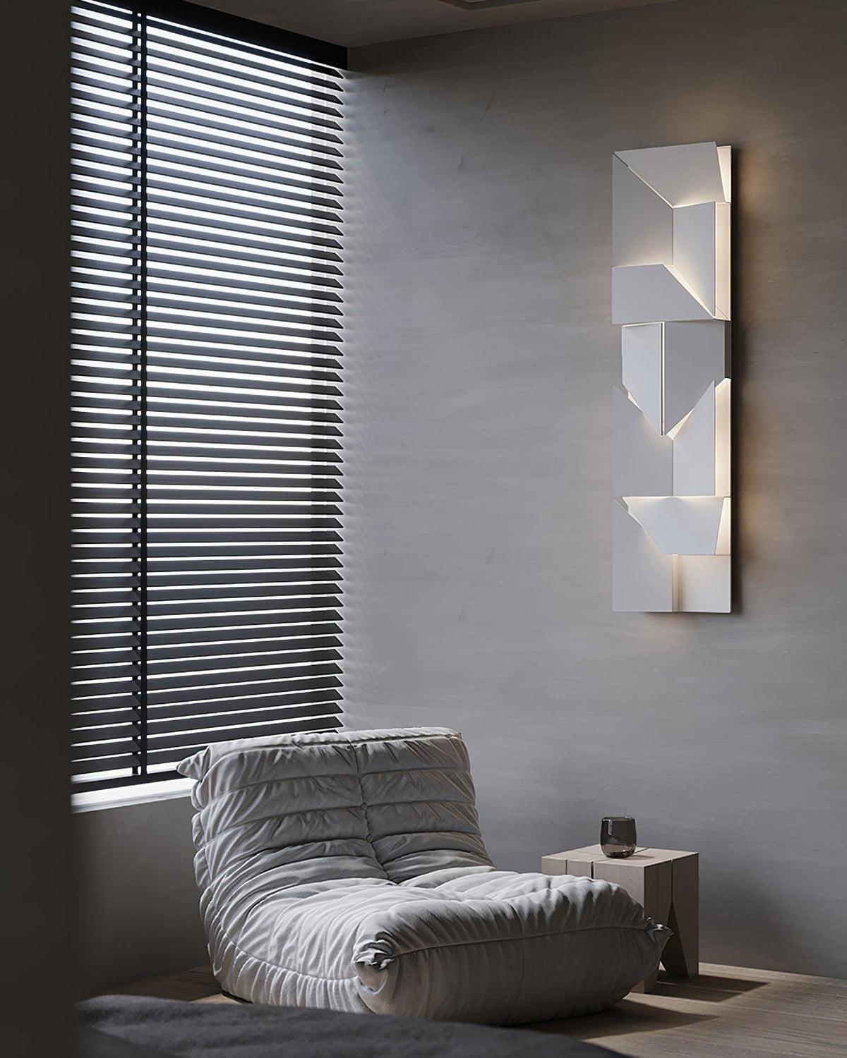 Aplique de pared 3D Paneles geométricos capa luz arte atenuación remota moderno