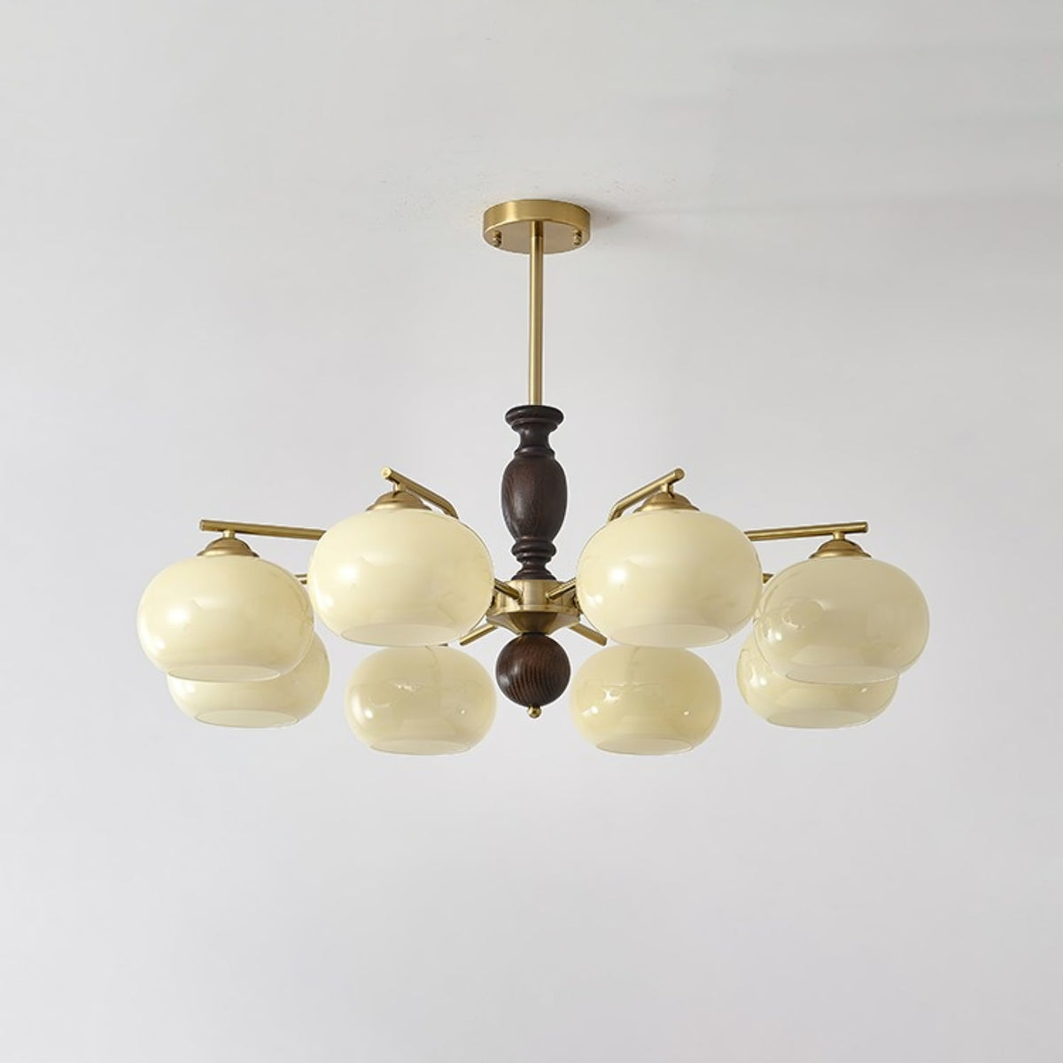 Elverora lámpara de araña nogal Beige Orb