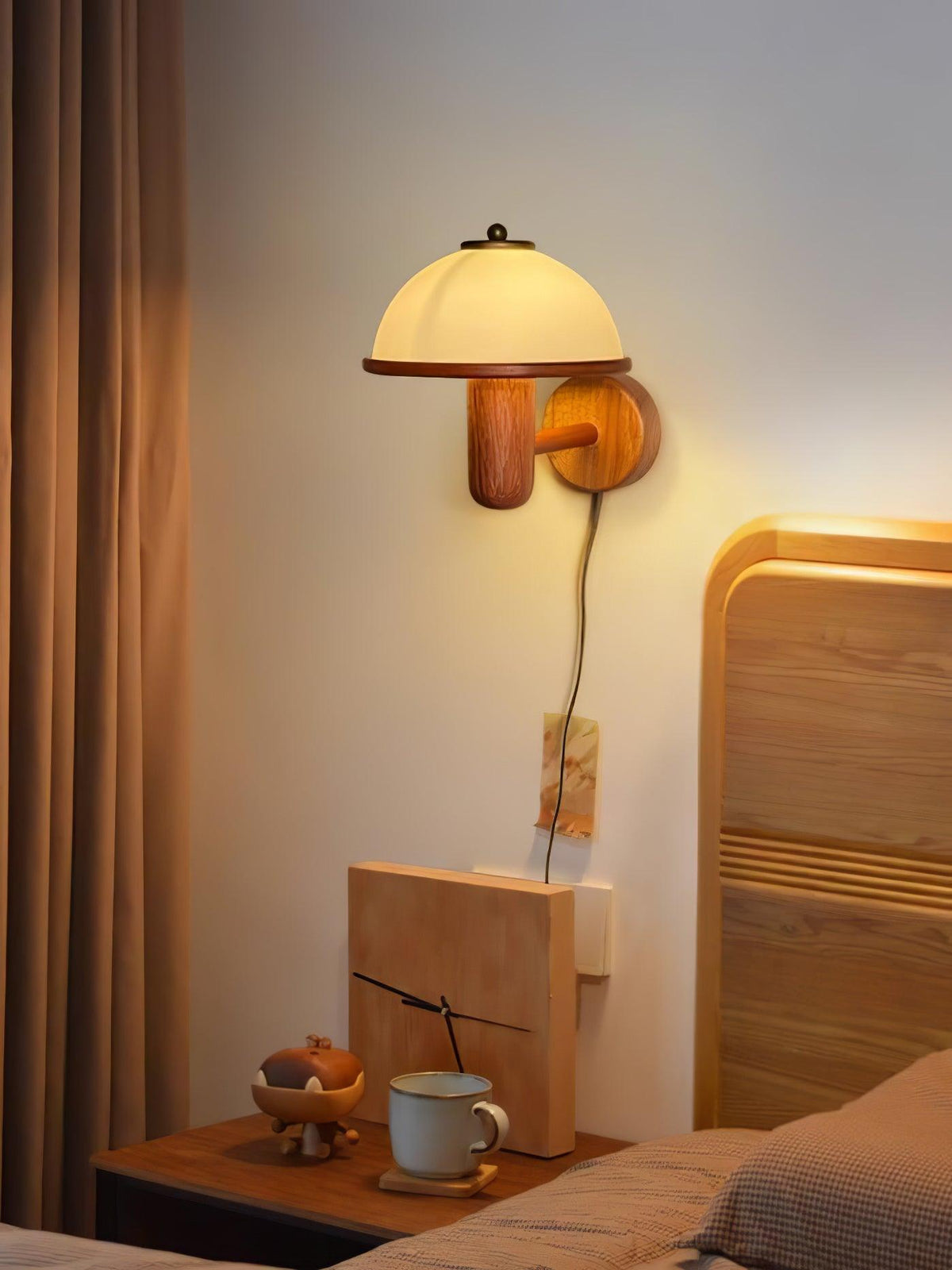 Elvarira aplique de pared de madera de seta