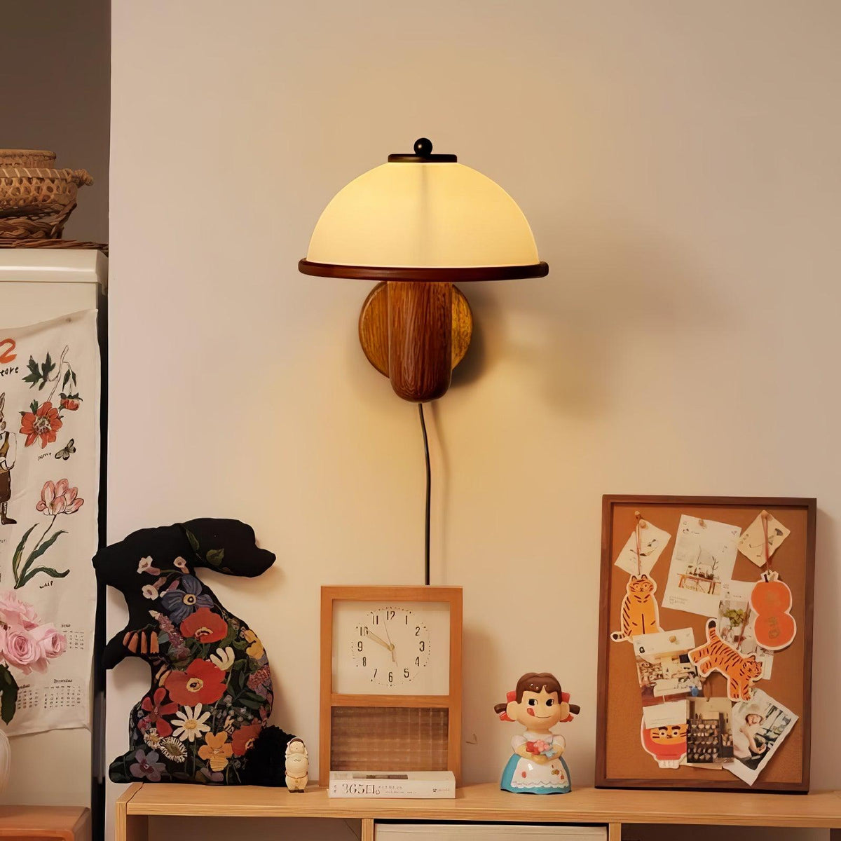 Elvarira aplique de pared de madera de seta