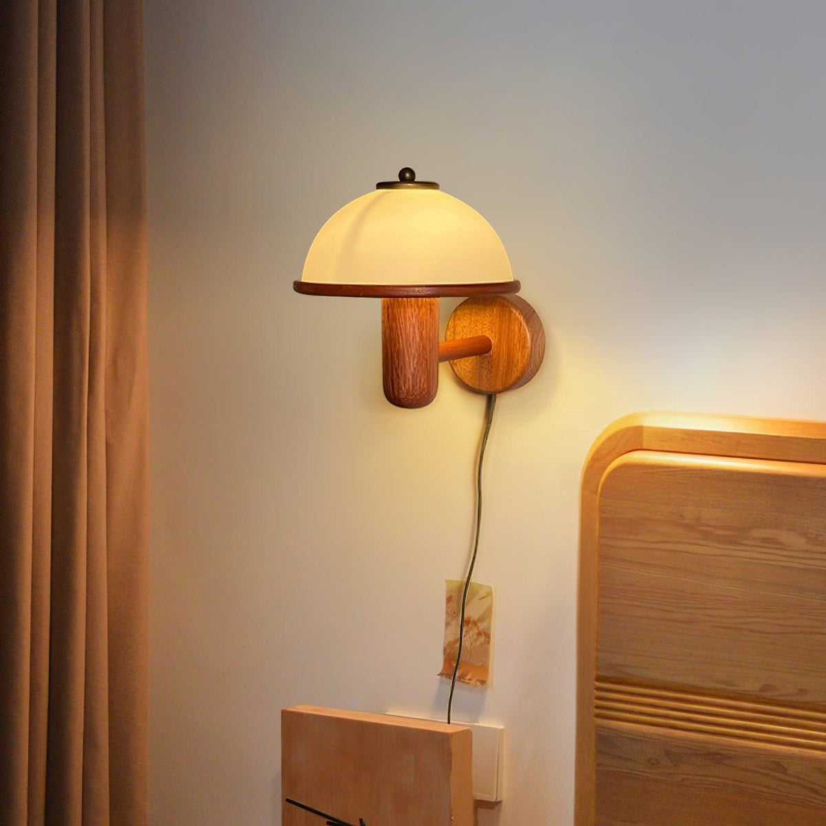 Elvarira aplique de pared de madera de seta