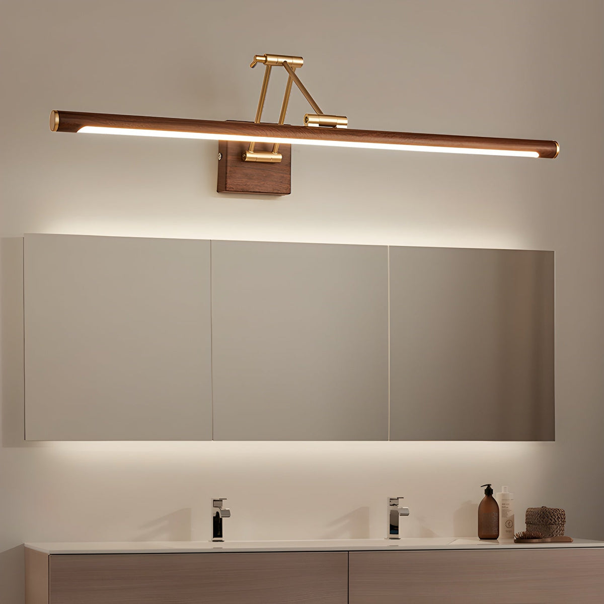Elvoro aplique de pared color nogal lineal regulable