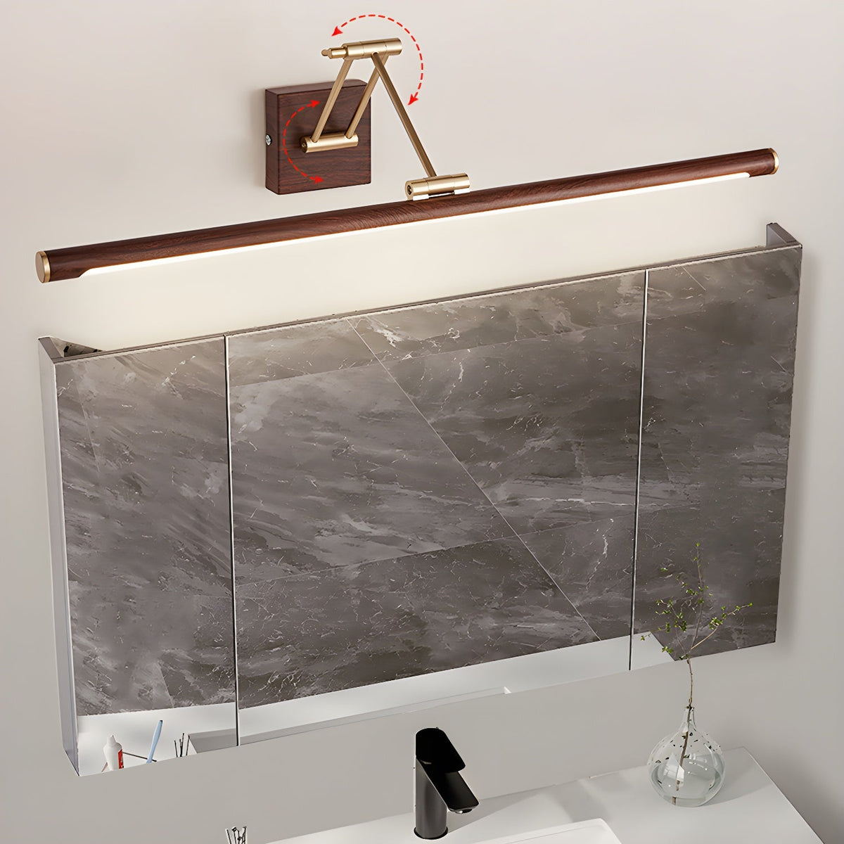 Elvoro aplique de pared color nogal lineal regulable