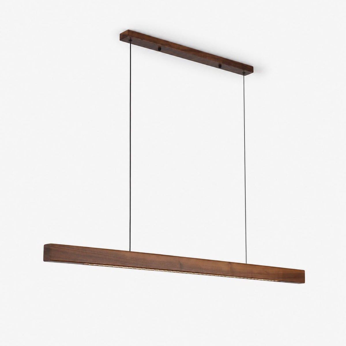 Lámpara colgante lineal de madera