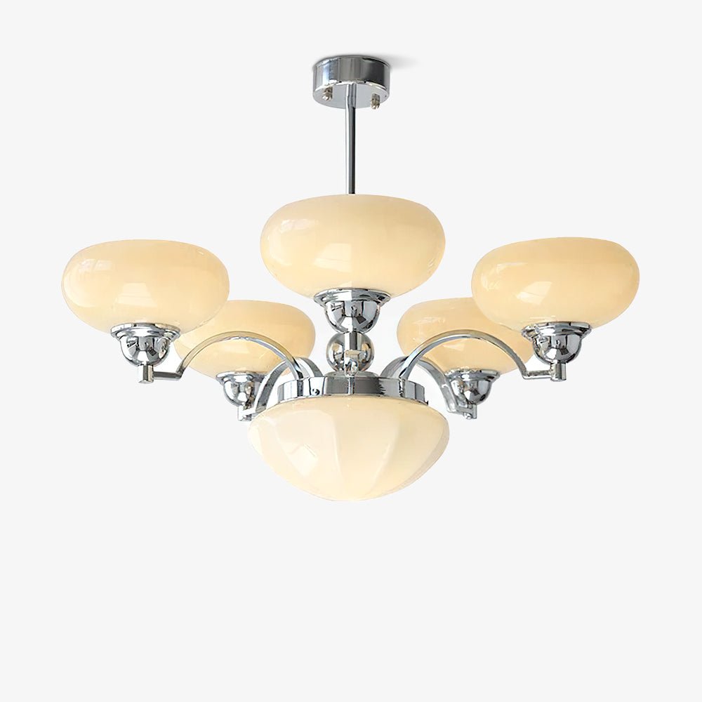 Veliniel lámpara de araña Warre Satin Nickel vidrio Hierro