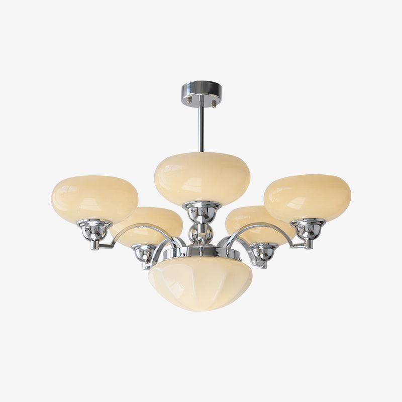 Veliniel lámpara de araña Warre Satin Nickel vidrio Hierro