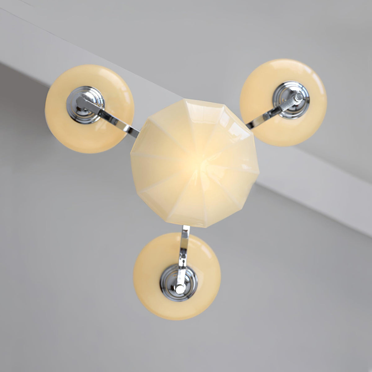 Veliniel lámpara de araña Warre Satin Nickel vidrio Hierro