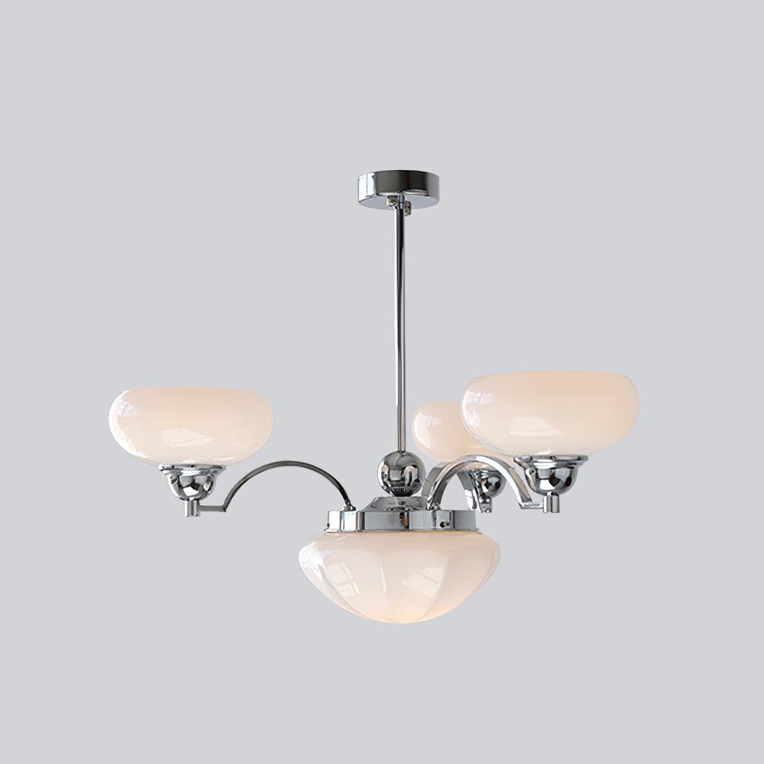 Veliniel lámpara de araña Warre Satin Nickel vidrio Hierro