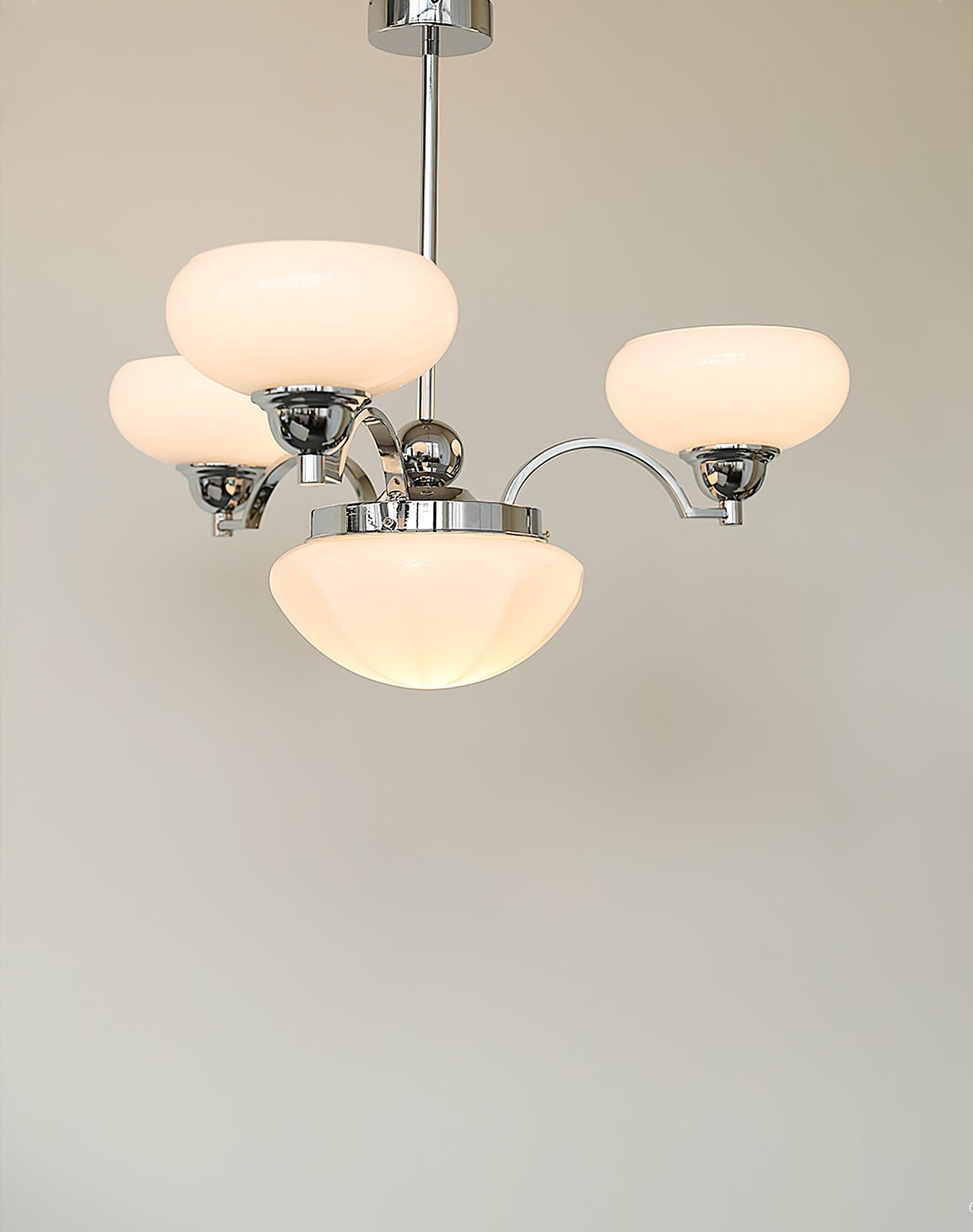 Veliniel lámpara de araña Warre Satin Nickel vidrio Hierro