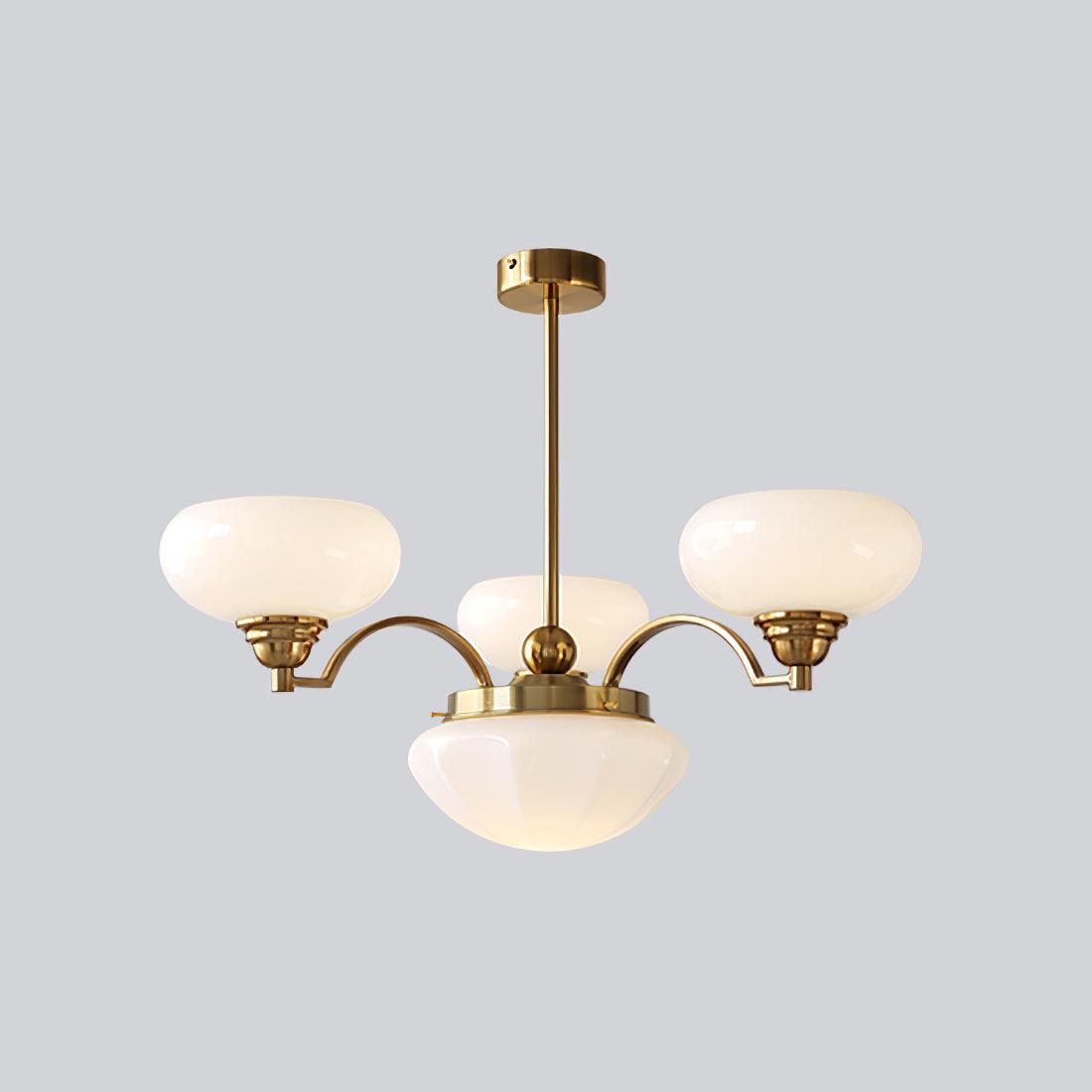 Veliniel lámpara de araña Warre Satin Nickel vidrio Hierro