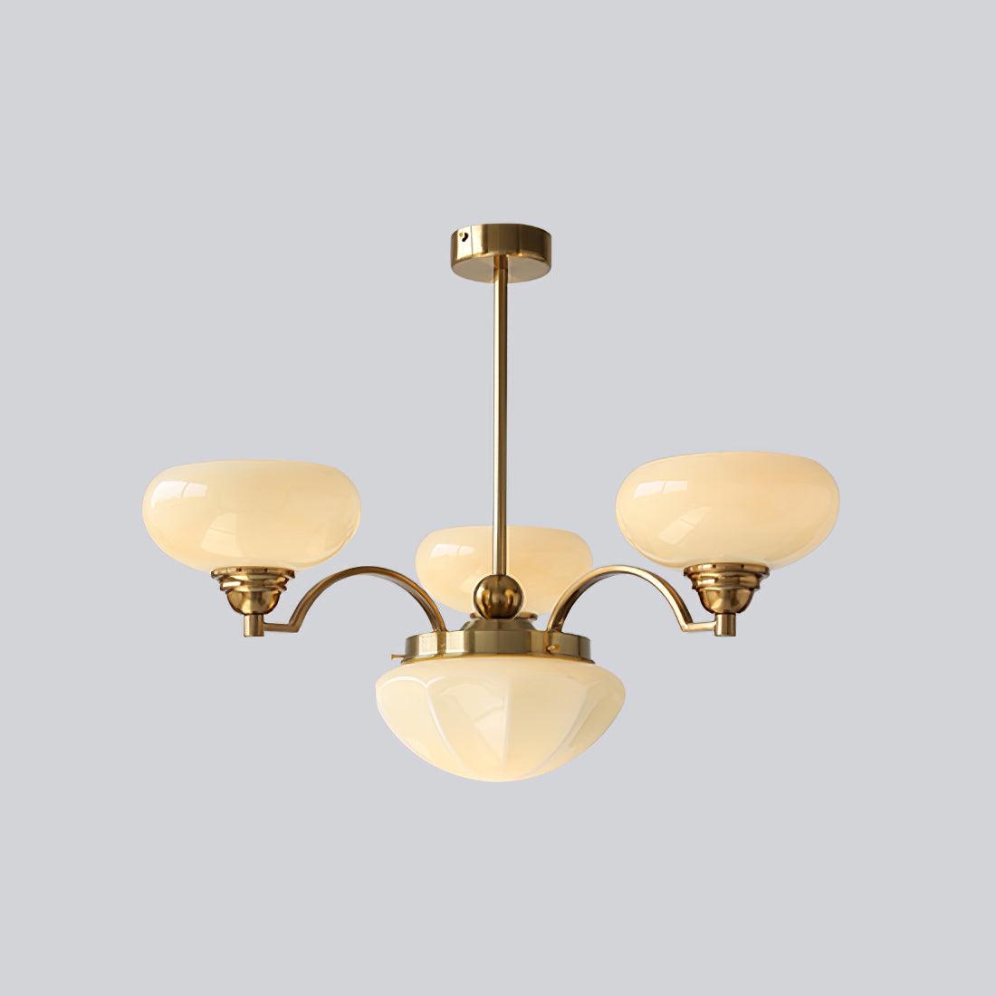 Veliniel lámpara de araña Warre Satin Nickel vidrio Hierro