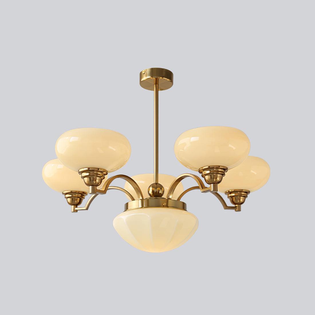 Veliniel lámpara de araña Warre Satin Nickel vidrio Hierro