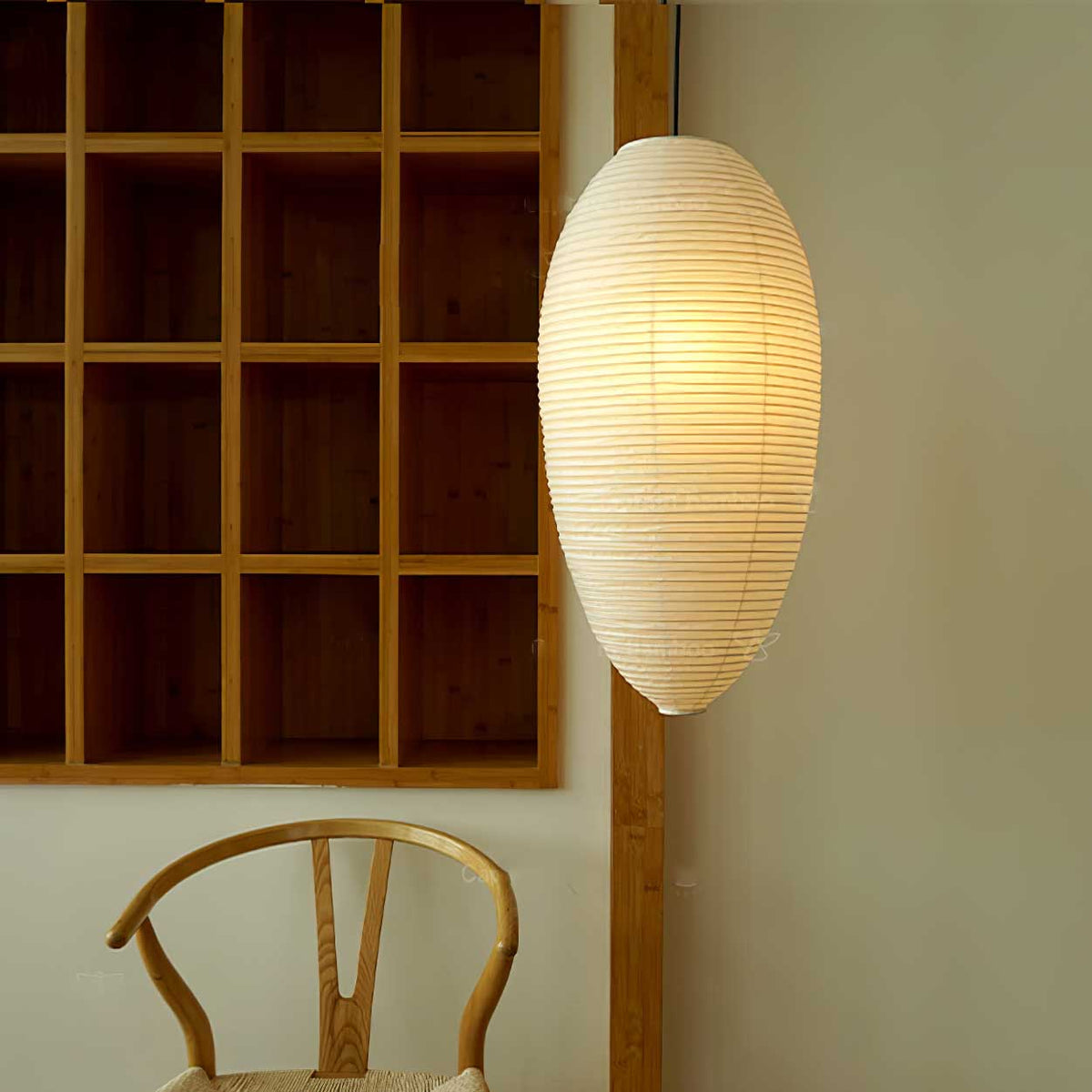 Myraean lámpara colgante moderna minimalista de papel y bambú color