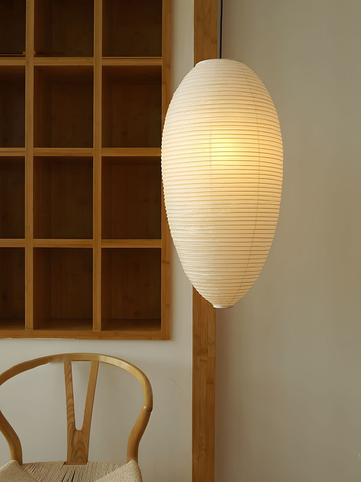 Myraean lámpara colgante moderna minimalista de papel y bambú color
