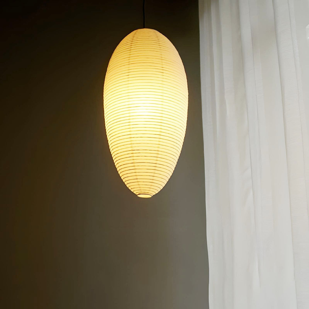 Myraean lámpara colgante moderna minimalista de papel y bambú color