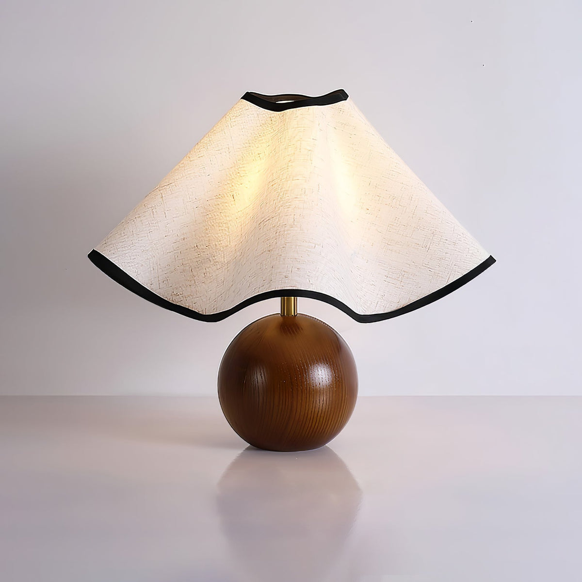 Kalion lámpara de mesa de madera y tejido
