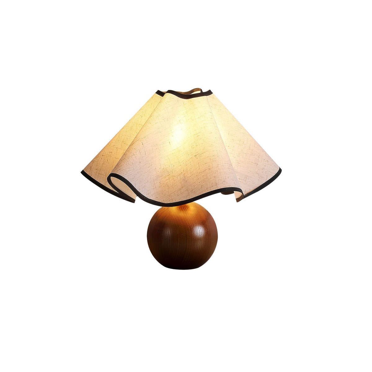 Kalion lámpara de mesa de madera y tejido