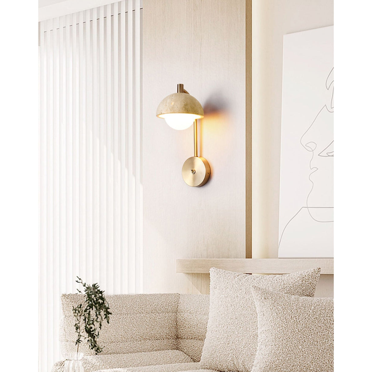 Valelaine aplique de pared travertino