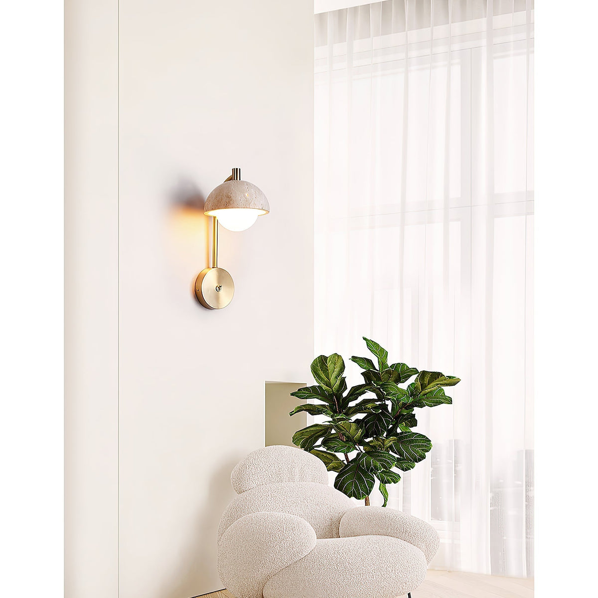 Valelaine aplique de pared travertino