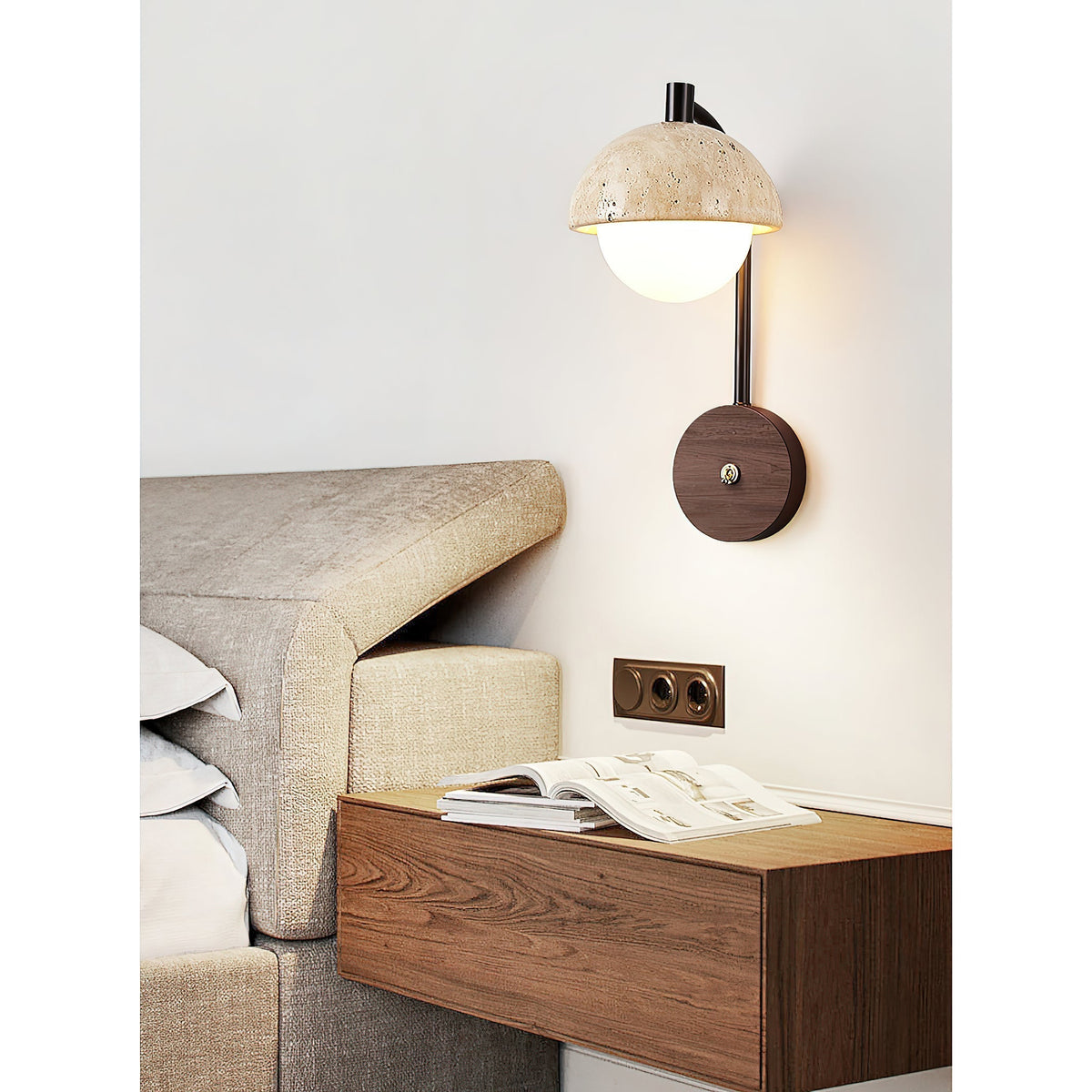Valelaine aplique de pared travertino