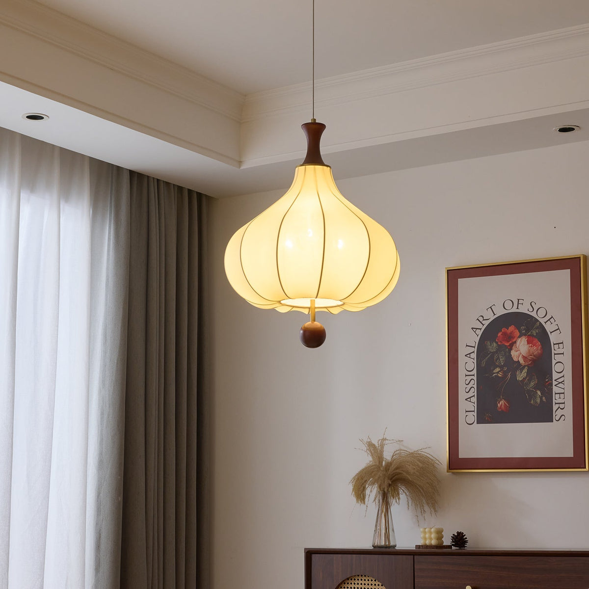 Mymira lámpara colgante de madera con elegancia tradicional