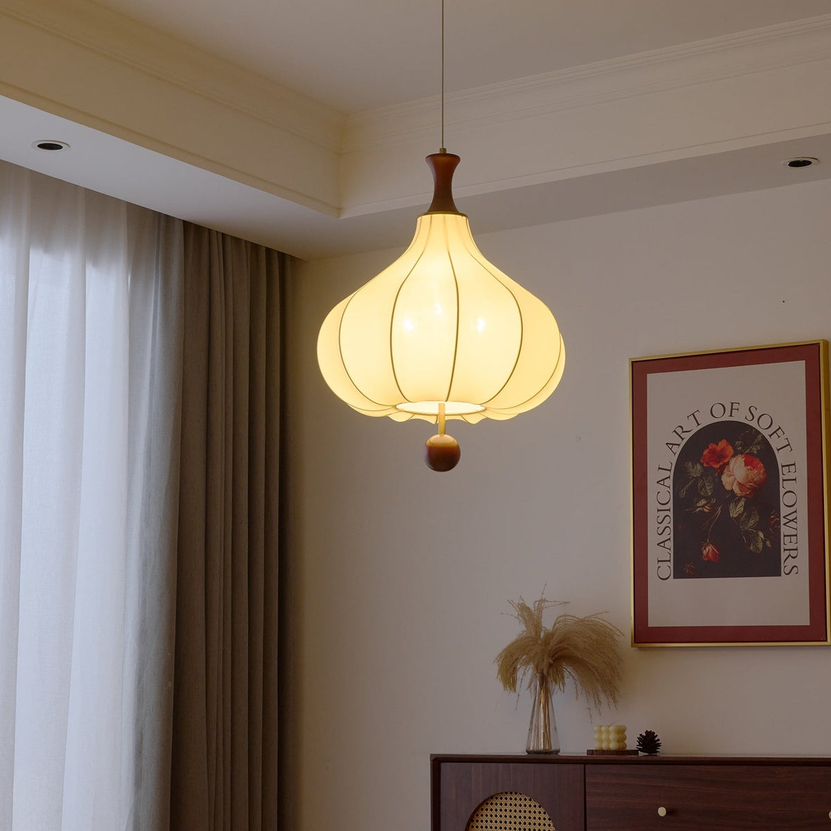 Mymira lámpara colgante de madera con elegancia tradicional
