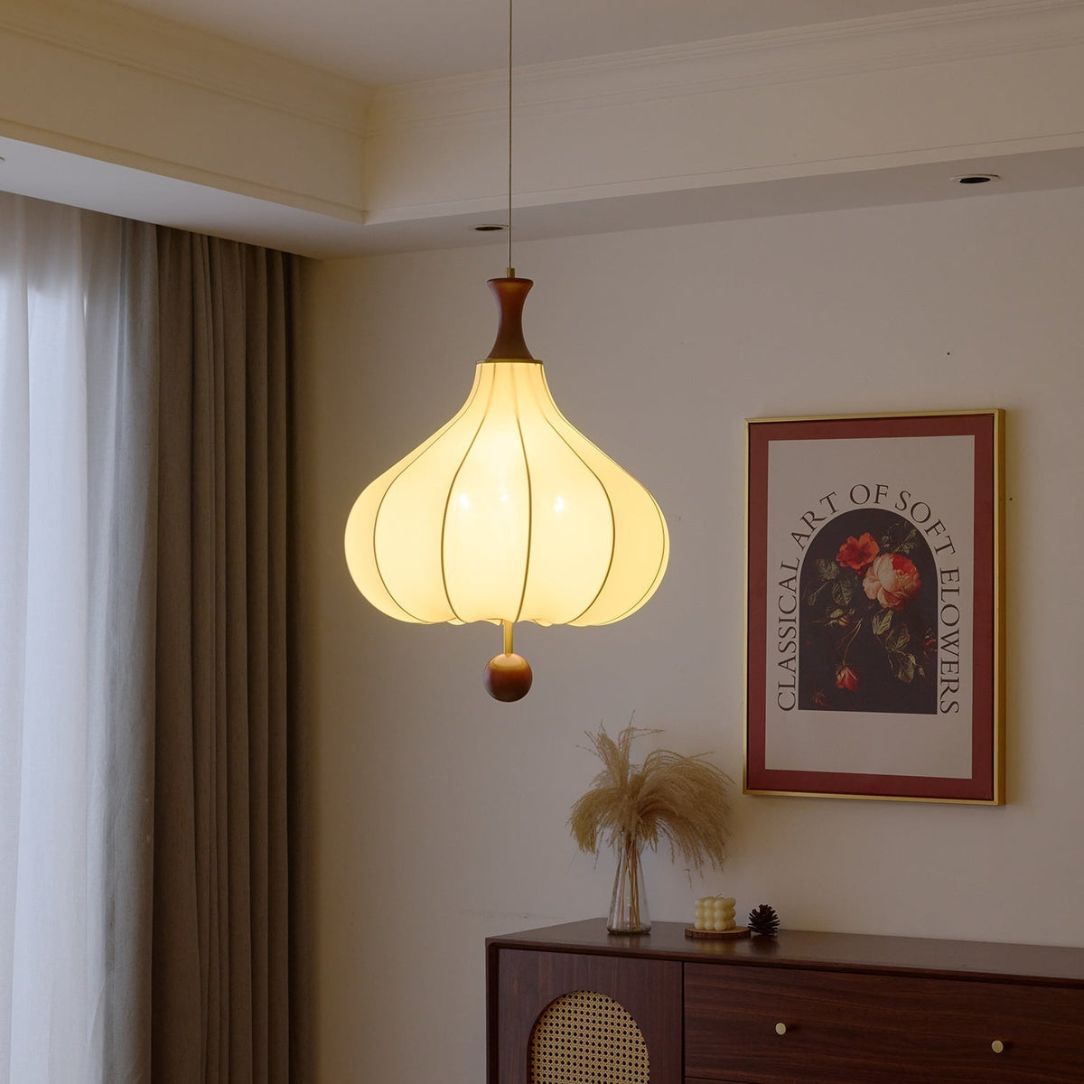 Mymira lámpara colgante de madera con elegancia tradicional