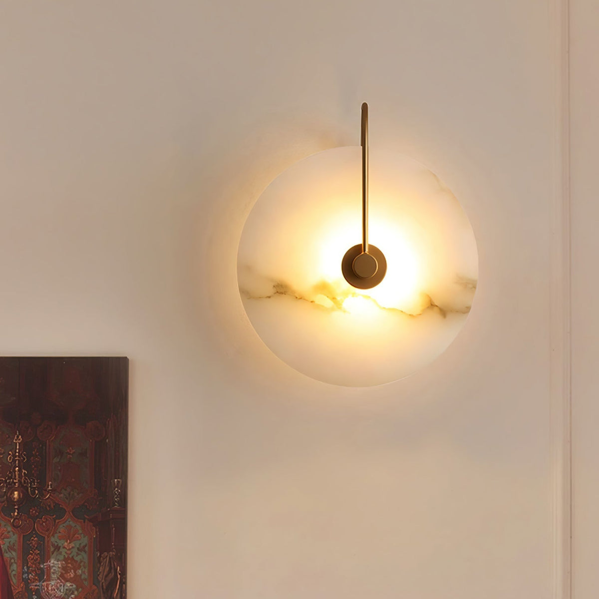 Albeenne aplique de pared con globo de alabastro