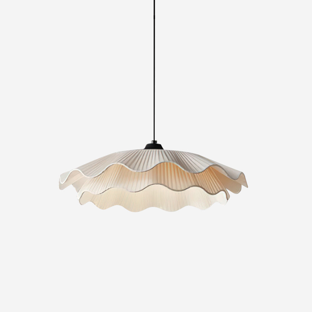Calavie lámpara colgante con pantalla plisada ondulada en blanco suave