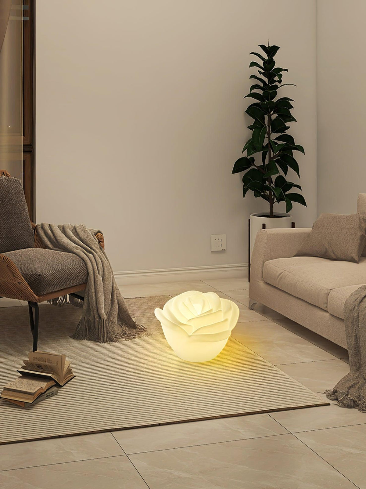 Rosebud lámpara de mesa elegante