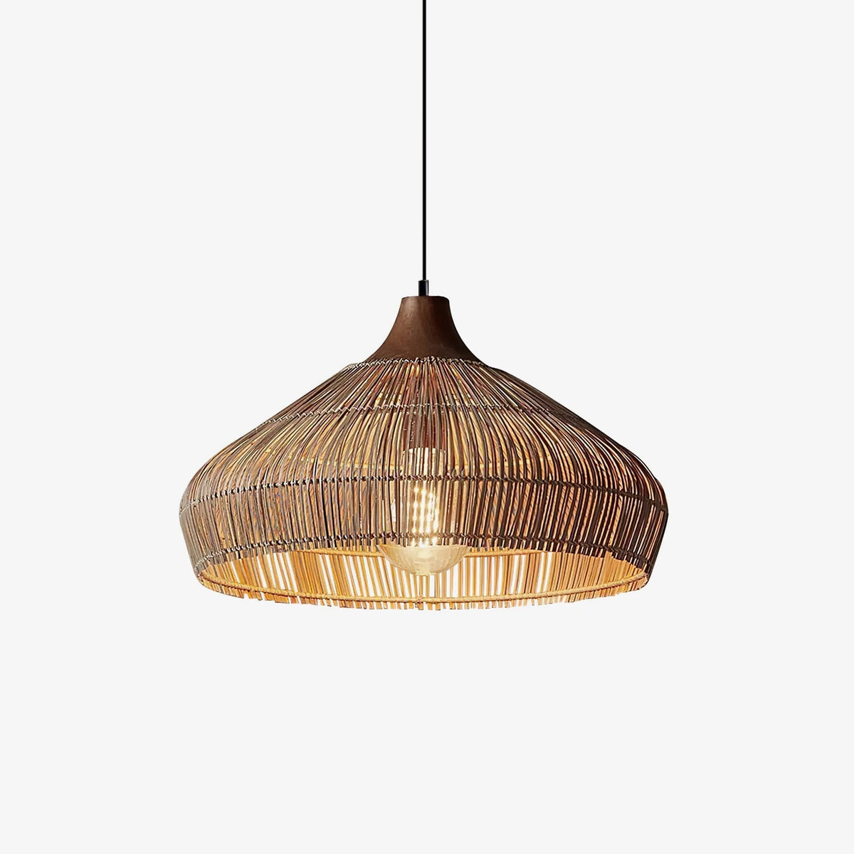 Lythean lámpara colgante elegancia Art de ratán y madera