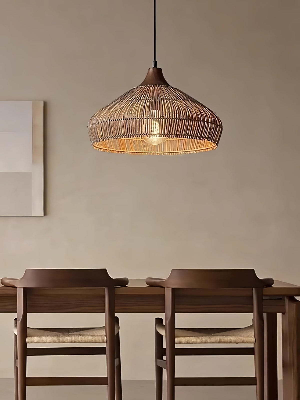 Lythean lámpara colgante elegancia Art de ratán y madera