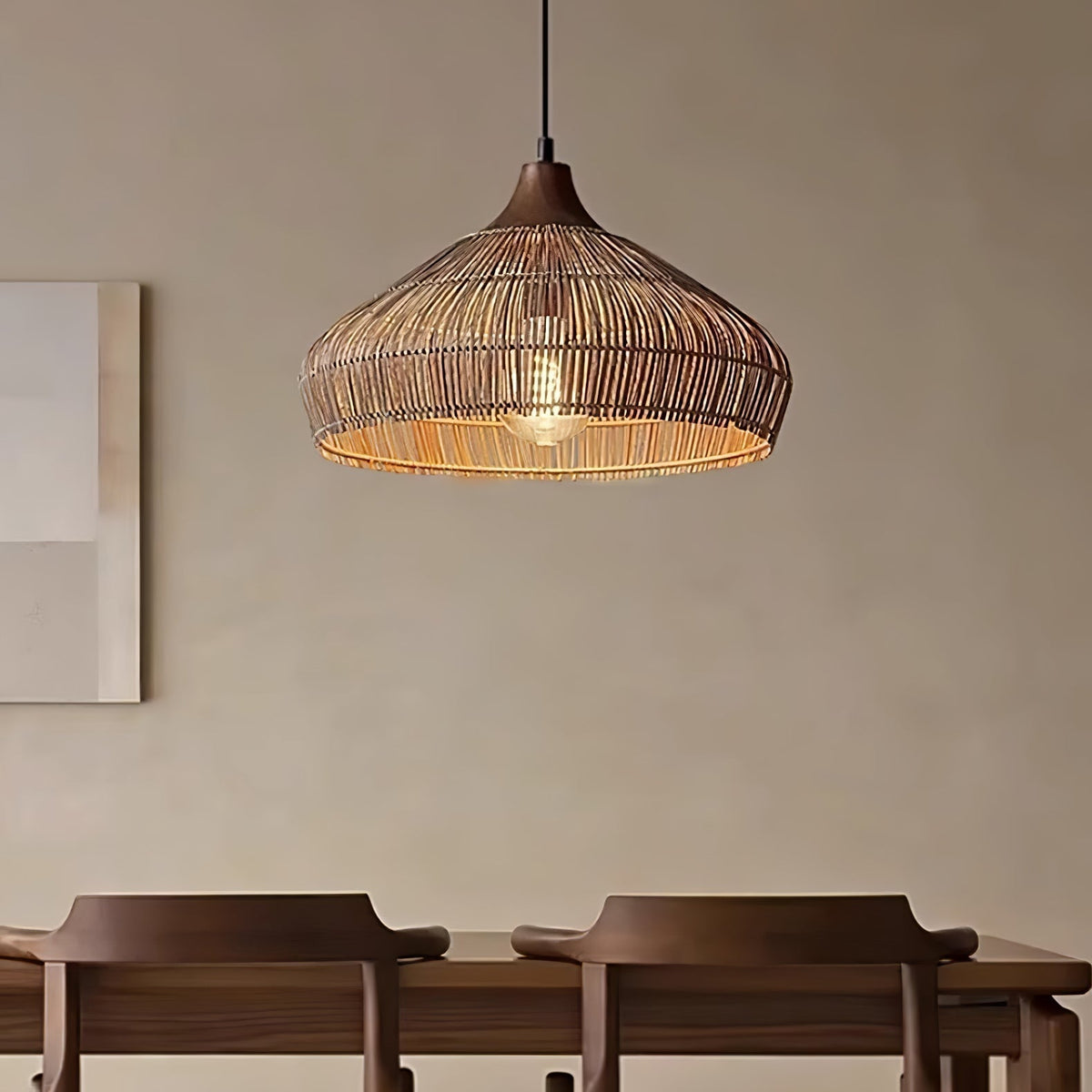 Lythean lámpara colgante elegancia Art de ratán y madera