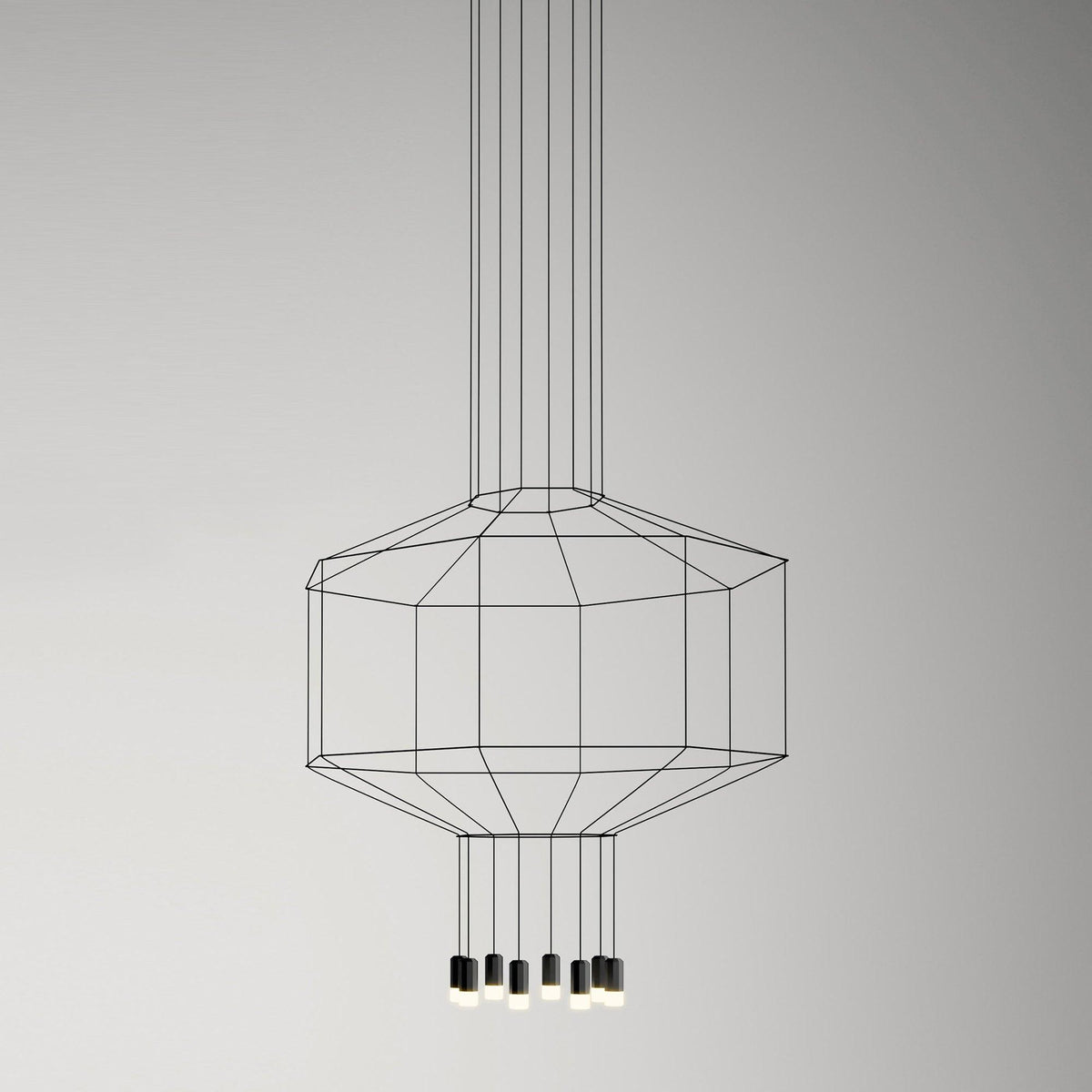 Elaalora lámpara colgante geométrica de cable negro LED