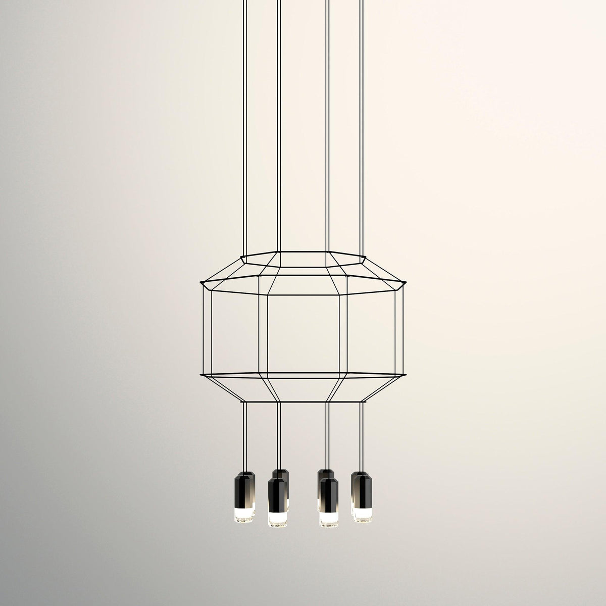 Elaalora lámpara colgante geométrica de cable negro LED